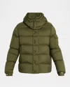 Moncler Maya 70 Hooded Short Down Jacket In Green