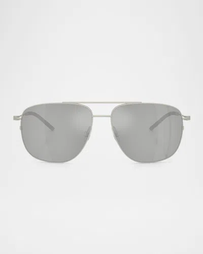 Moncler Men's Me4004 Aviator Sunglasses In Gray