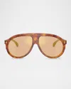 Moncler Unisex Sunglasses Me6001 Fhaite In Tortoise