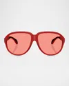 Moncler Eyewear Pilot Frame Sunglasses In Pink