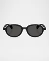 Moncler Men's Me8006 Oval Sunglasses In Black