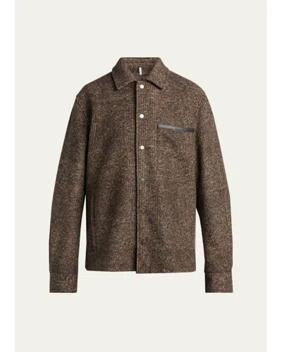 Moncler Men's Melange Shirt In Brown