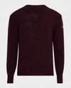 Moncler Men's Melange Wool Mock-neck Sweater In Light Pink