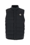 Moncler Men Midnight Blue Nylon Barthe Sleeveless Down Jacket In Black