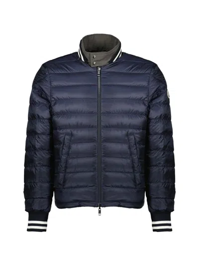 Moncler Men's Mini Bomber Jacket - Perfect For Spring/summer 2026 In Blue