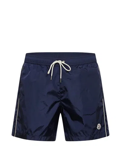 Moncler Medium Blue Polyamide Nylon Sea Clothing In Multi