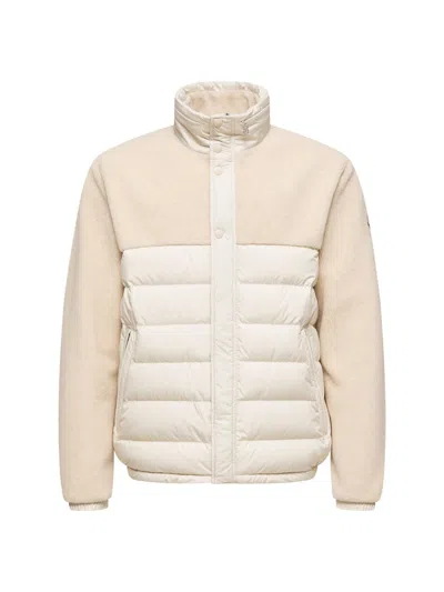 Moncler Mistral High Collar Quilted Zip Pockets Coat In Multi