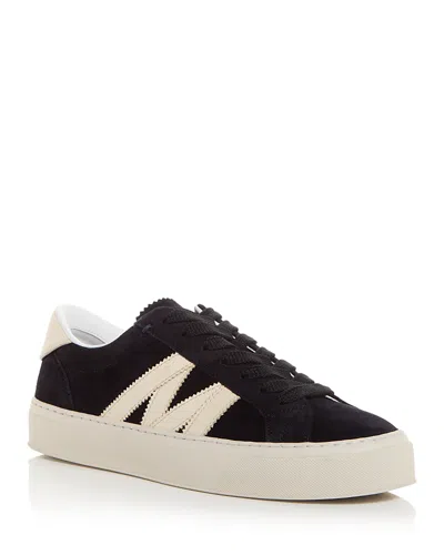 Moncler Men's Monaco Low Top Sneakers In Black