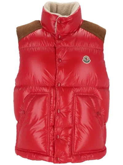 Pre-owned Moncler Men's  Ardeche Buttonup Down Vest In Red