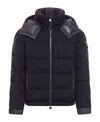 Moncler Men's  Down Jacket, Model Lagdei Navy Blue. Straight Cut. Removable Hood. Front Zip Fastening In 742
