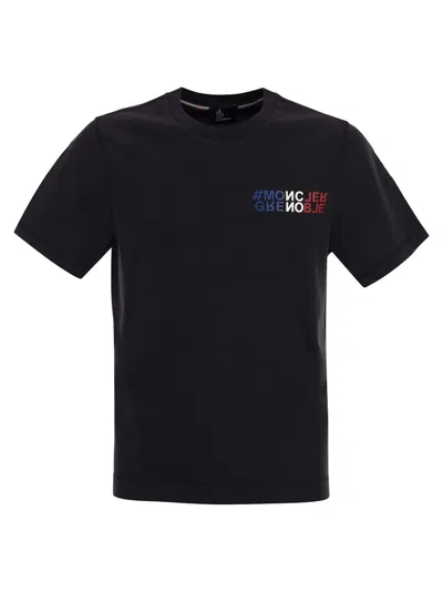 Pre-owned Moncler Men's  Grenoble Logo T-shirt In Navy Blue