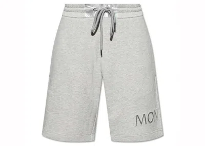 Pre-owned Moncler Men's  Logo Embroidered Drawstring Shorts In Grey