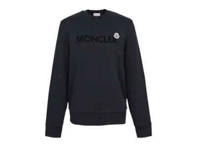 Pre-owned Moncler Men's  Logo Embroidery T-shirt In Navy Blue