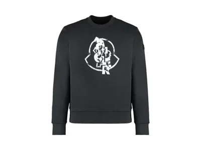 Pre-owned Moncler Men's  Logo Motif Sweatshirt In Black