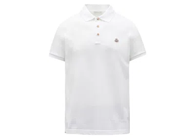 Pre-owned Moncler Men's  Logo Polo Shirt In Optical White
