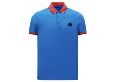 Pre-owned Moncler Men's  Logo Poloshirt In Blue/red