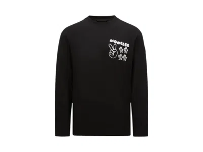 Pre-owned Moncler Men's  Logo Printed Sweatshirt In Black