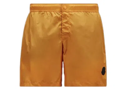 Pre-owned Moncler Men's  Logo Swimshort In Orange