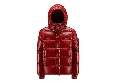 Pre-owned Moncler Men's  Maya 70th Anniversary Special Edition Short Down Jacket In Berry Red