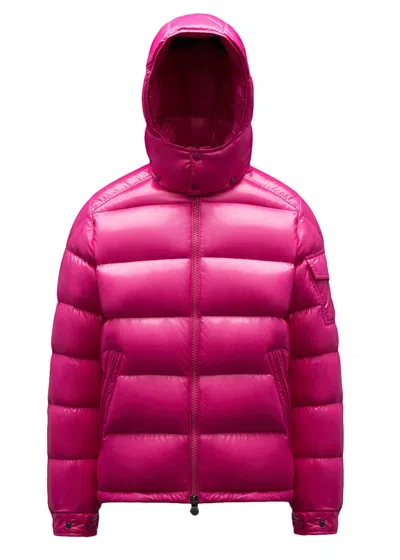 Pre-owned Moncler Men's  Maya Short Down Jacket In Mauve Pink