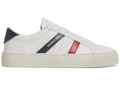 Pre-owned Moncler Men's  Monaco2 Low Red Sneakers In White