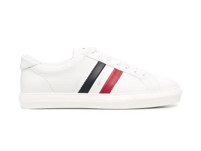 Pre-owned Moncler Men's  New Monaco Sneakers In White/navy Blue/red