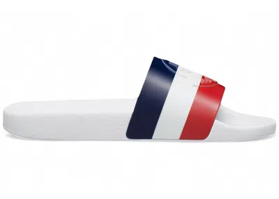 Pre-owned Moncler Men's  Pool Slide Sneakers In Optical White