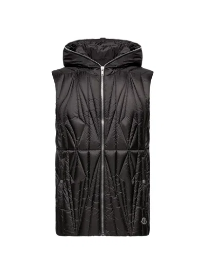 Moncler Men's  + Rick Owens Geocamo Ziplock Puffer Vest In Black