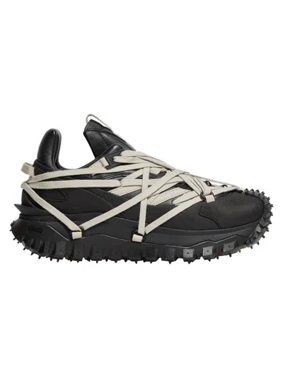 Moncler Men's  + Rick Owens Trailgrip Megalace Sneakers In Leather In Black