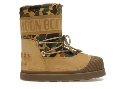 Pre-owned Moncler Men's  Shedir Snow Boots Palm Angels Sneakers In Tan/camo
