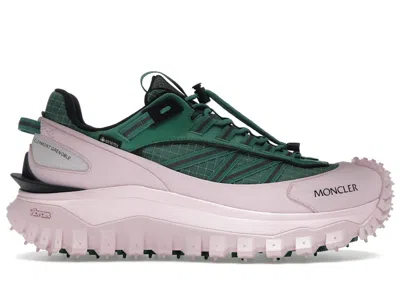 Pre-owned Moncler Men's  Trailgrip Goretex Low Green Sneakers In Pink/grren