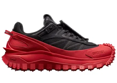 Pre-owned Moncler Men's  Trailgrip Goretex Sneakers In Black/red