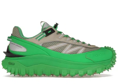 Pre-owned Moncler Men's  Trailgrip Sneakers In Beige/green