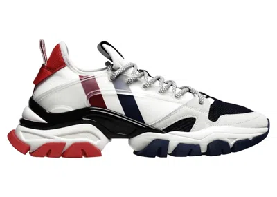 Pre-owned Moncler Men's  Trevor Sneakers In White/red/blue
