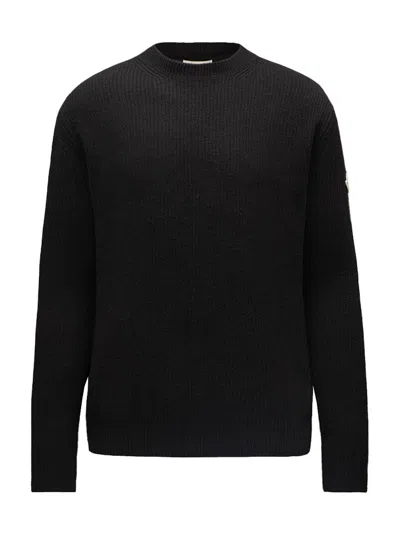 Pre-owned Moncler Men's  Wool And Cashmere Knit Sweater In Black