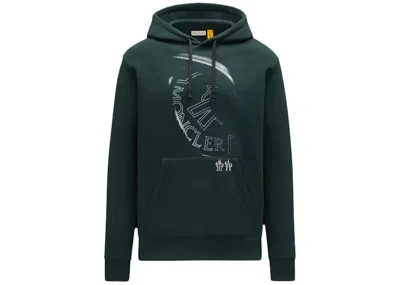 Pre-owned Moncler Men's  X 1017 Alyx 9sm Logo Hoodie In Forest Green