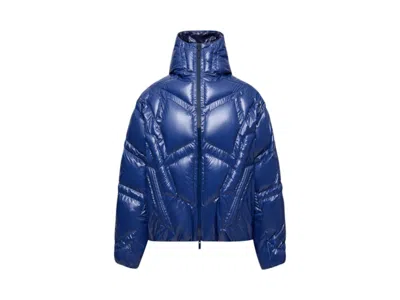 Pre-owned Moncler Men's  X A$ap Rocky Bahianinha Hooded Short Down Jacket In Bright Blue