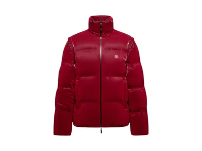 Pre-owned Moncler Men's  X A$ap Rocky Throttle Reversible 2in1 Down Jacket In Dark Red