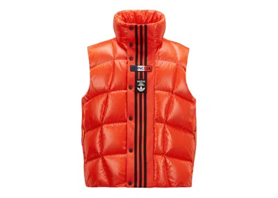 Pre-owned Moncler Men's  X Adidas Originals Bozon Down Vest In Orange