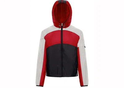 Pre-owned Moncler Men's  X Craig Green Clonophis Logoapplique Technical Hooded Jacket In White/red/black