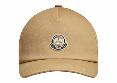 Pre-owned Moncler Men's  X Mercedesbenz Nigo Gabardine Baseball Cap In Beige In Sand