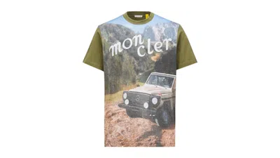 Pre-owned Moncler Men's  X Mercedesbenz Nigo Printed Cotton T-shirt In Olive Green