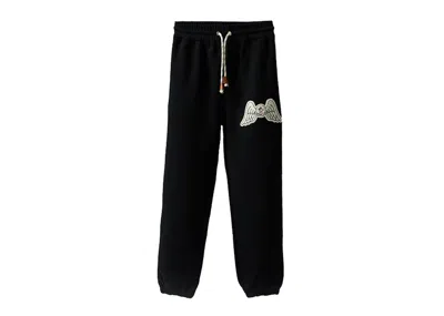 Pre-owned Moncler Men's  X Palm Angels Anels Wing Logo Sweatpants In Black White