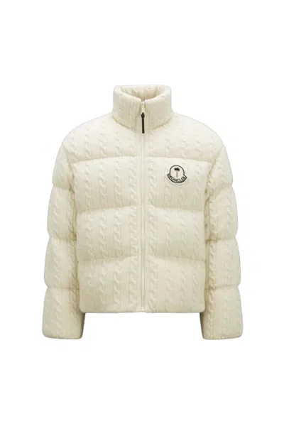 Pre-owned Moncler Men's  X Palm Angels Dendrite Wool Down Jacket In Off/white