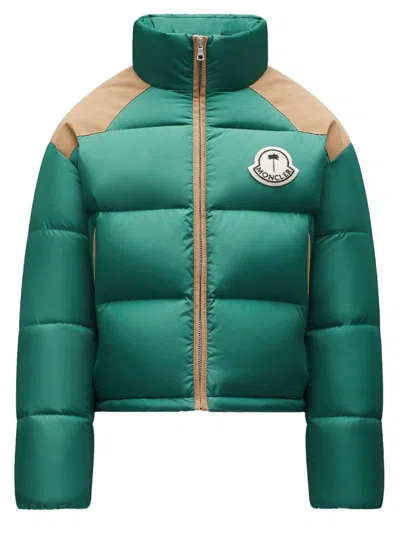 Pre-owned Moncler Men's  X Palm Angels Kelsey Short Down Jacket In Forest Green