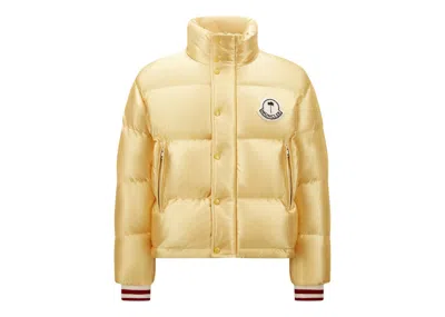 Pre-owned Moncler Men's  X Palm Angels Keon Short Down Jacket In Golden Yellow