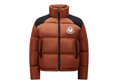 Pre-owned Moncler Men's  X Palm Angels Nevin Short Down Jacket In Brown