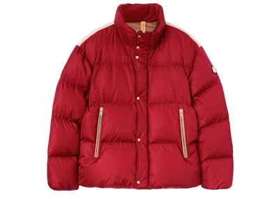 Pre-owned Moncler Men's  X Palm Angels Panamint Short Down Jacket In Burgundy