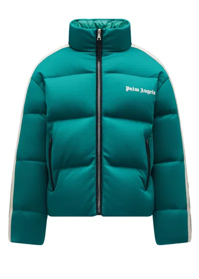 Pre-owned Moncler Men's  X Palm Angels Rodman Short Down Jacket In Bright Green White