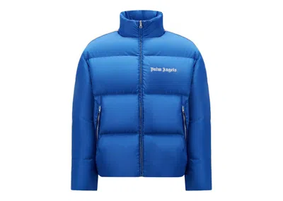 Pre-owned Moncler Men's  X Palm Angels Rodman Short Down Jacket In Cornflower Blue
